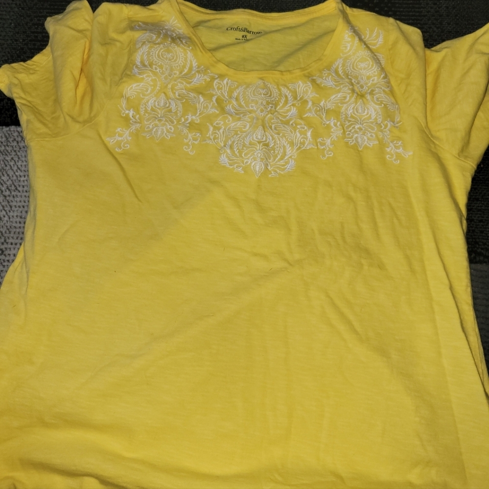 T-shirt Yellow Croft & Barrow Tee OX